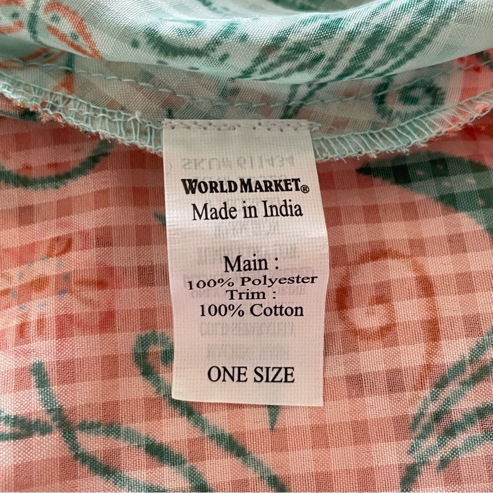 World Market Floral Kimono Cardigan Women’s One Size Patchwork Boho Oversized - Picture 13 of 14